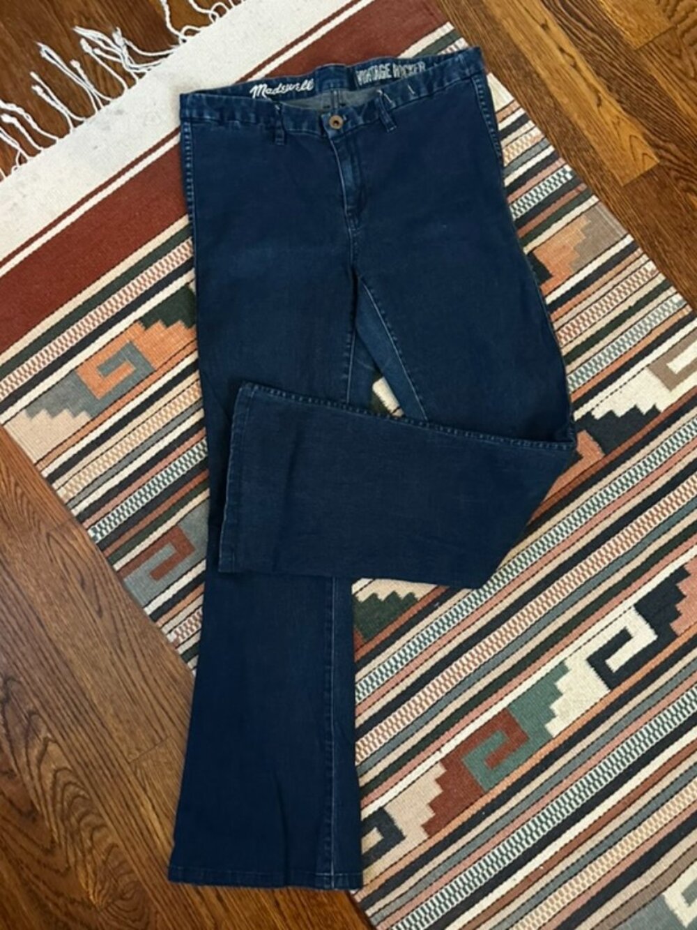 Madewell Vintage Rocker Jeans Dark Wash Straight Leg Size 30 Stretch